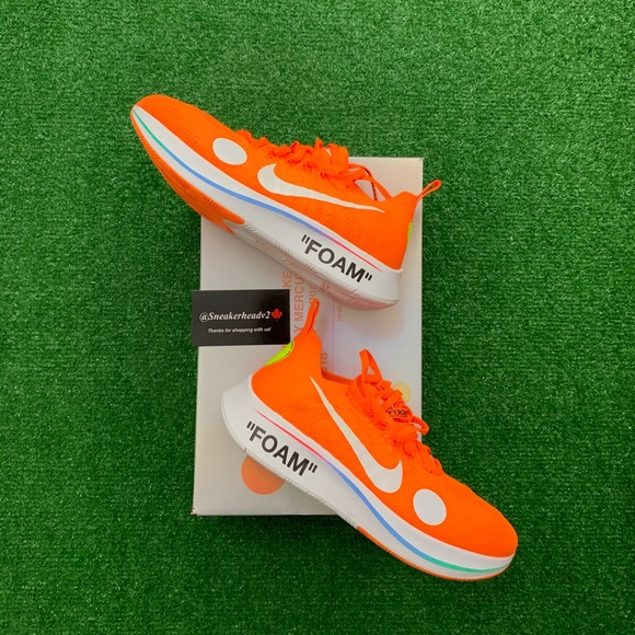 -Edm- 🍊*NEW* OFF-WHITE x Nike Zoom Fly Mercurial Total Orange 2018 (Sz 8) - Picture 2 of 16